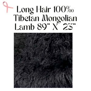 Long Hair 100% Tibetan Mongolian Lamb Lined in Luxurious Satin 89” X 23”